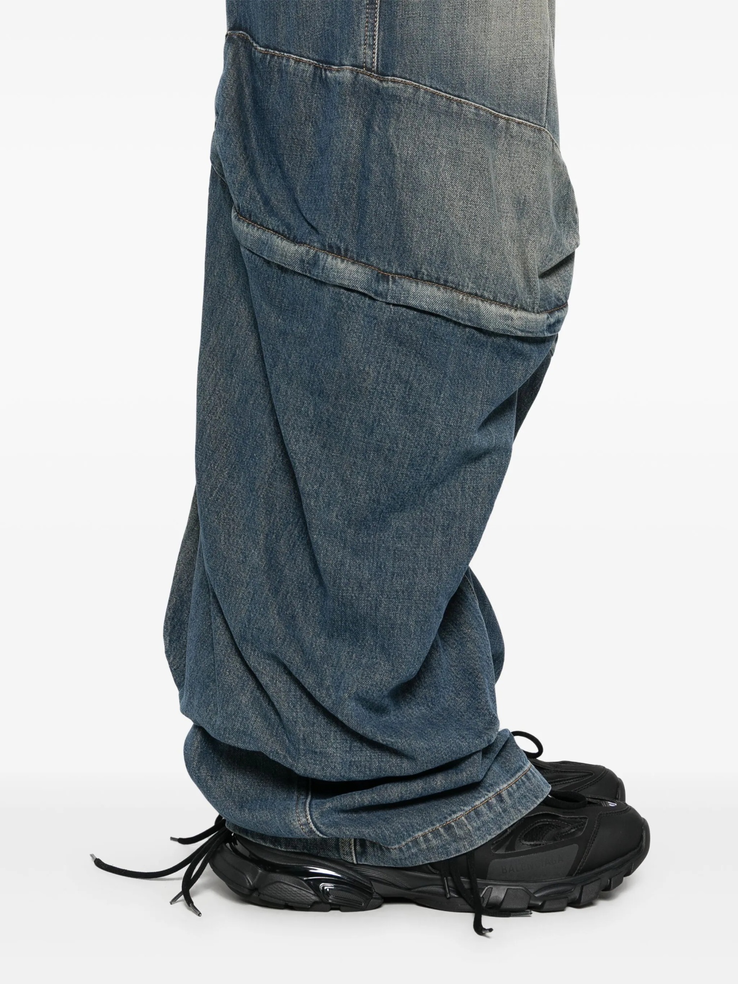 Diesel D-para-short-fsf Cropped Jeans In Gray