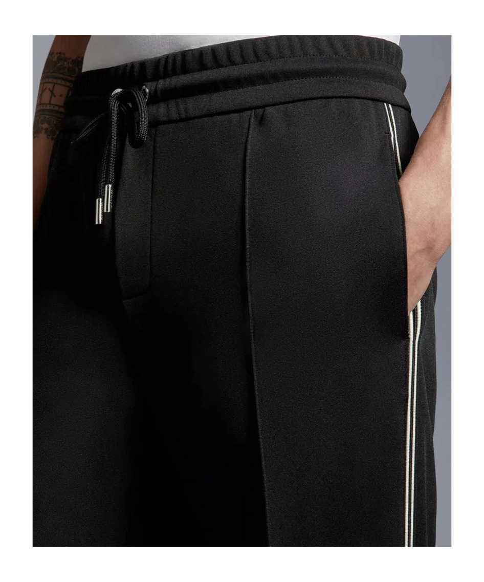 Moncler Side-stripe Track Pants In Black