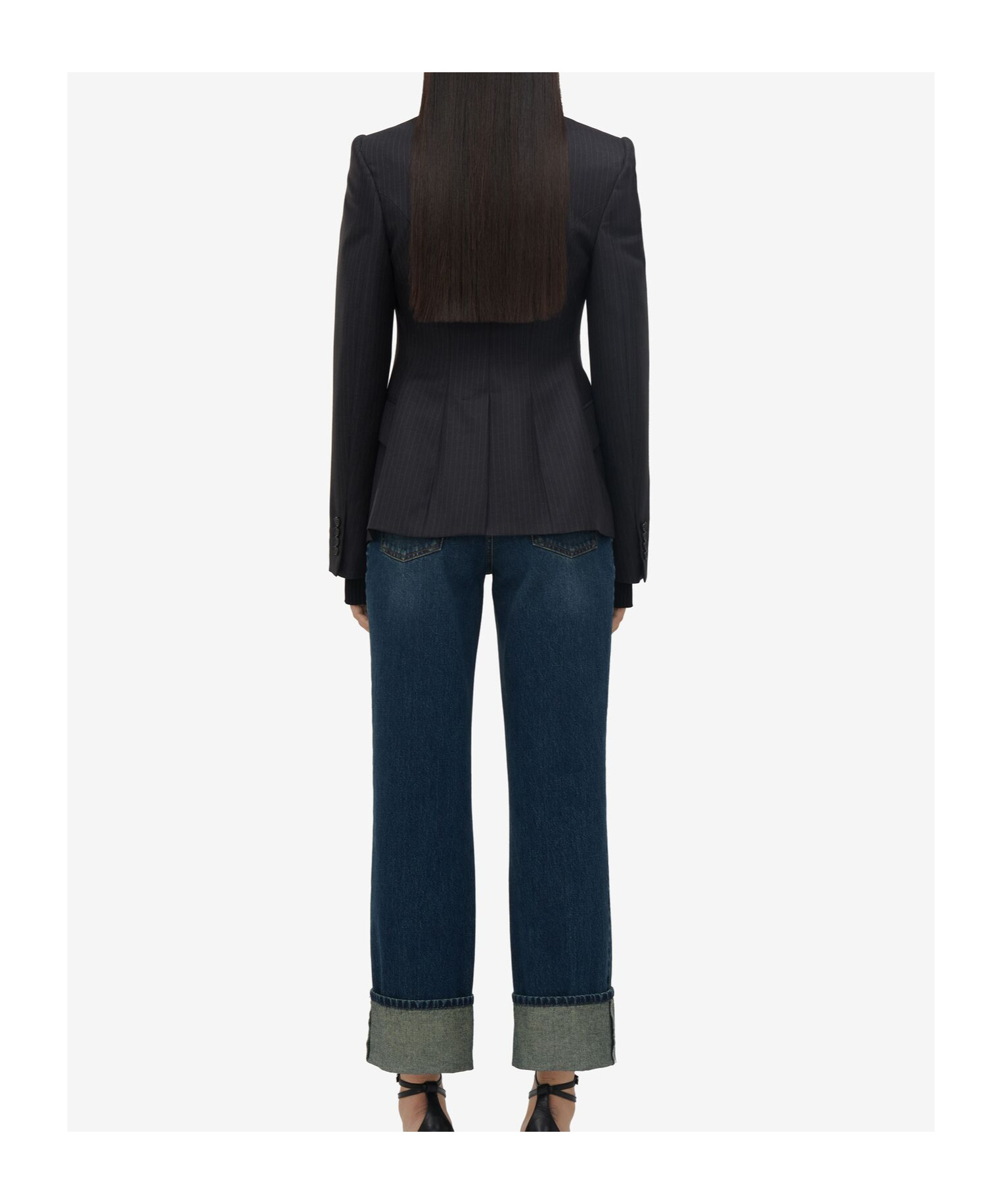 Alexander Mcqueen Alexander Mc Queen Pinstriped Single Breasted Blazer In Black
