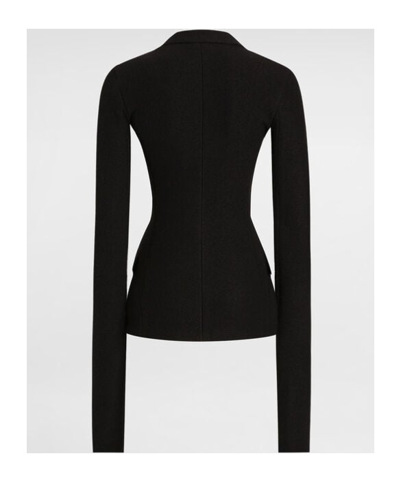 Dolce & Gabbana Double-breasted Jacket In Wool Cloth In Black