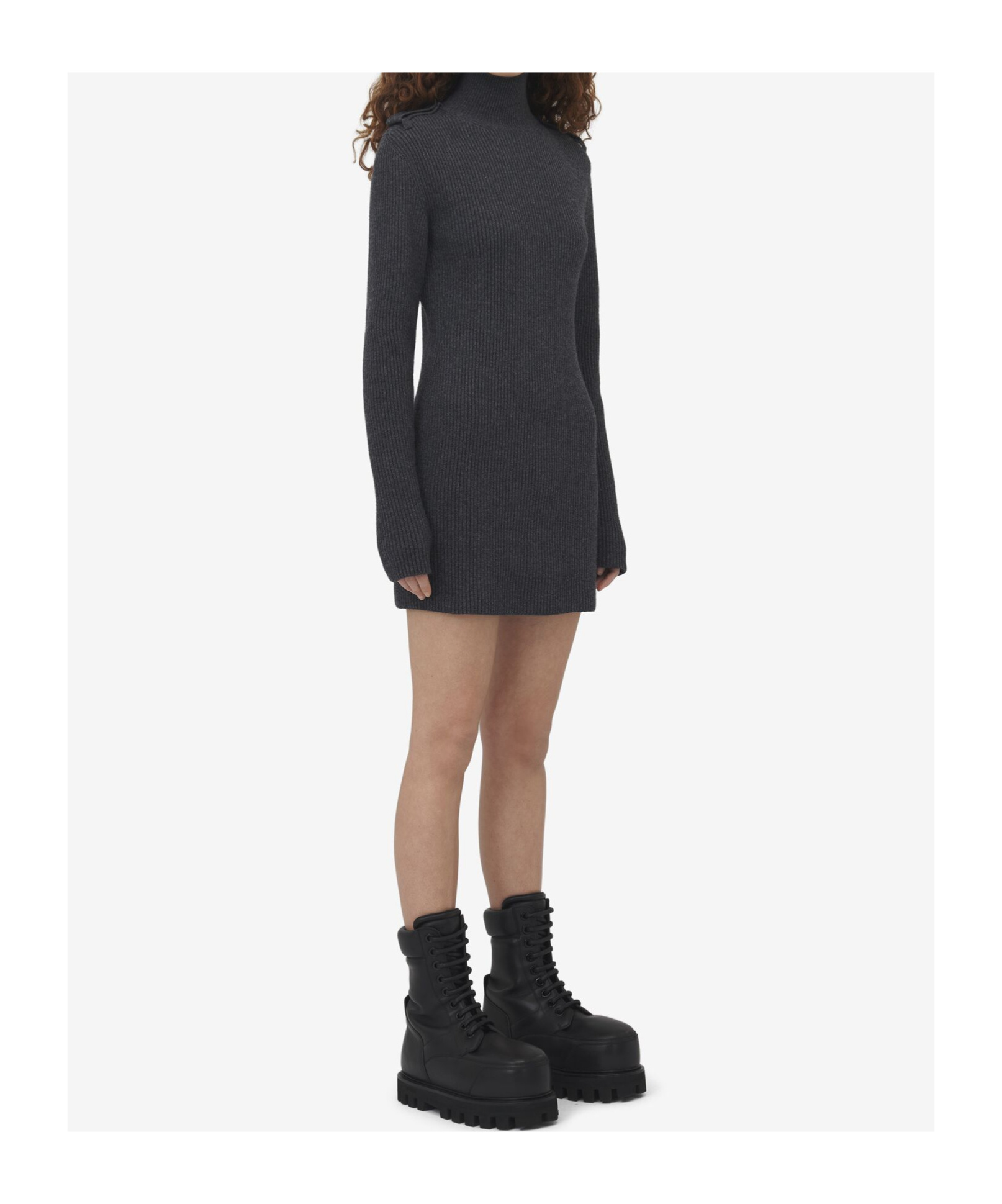 Alexander Mcqueen Rib Knitted Mini Dress In Black