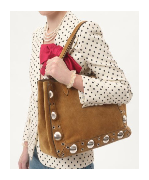Valentino Garavani Garavani Nellcôte Suede Shopping Bag Woman Havana Beige Uni In Brown
