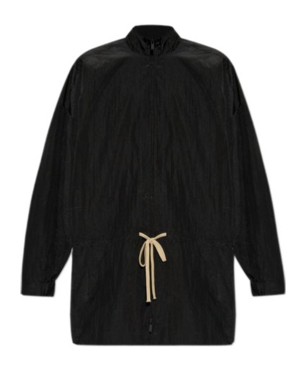 Essentials Drawstring Waist Casual Jacket In Black