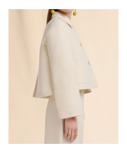 Marni Cotton Cropped Jacket In Neutral