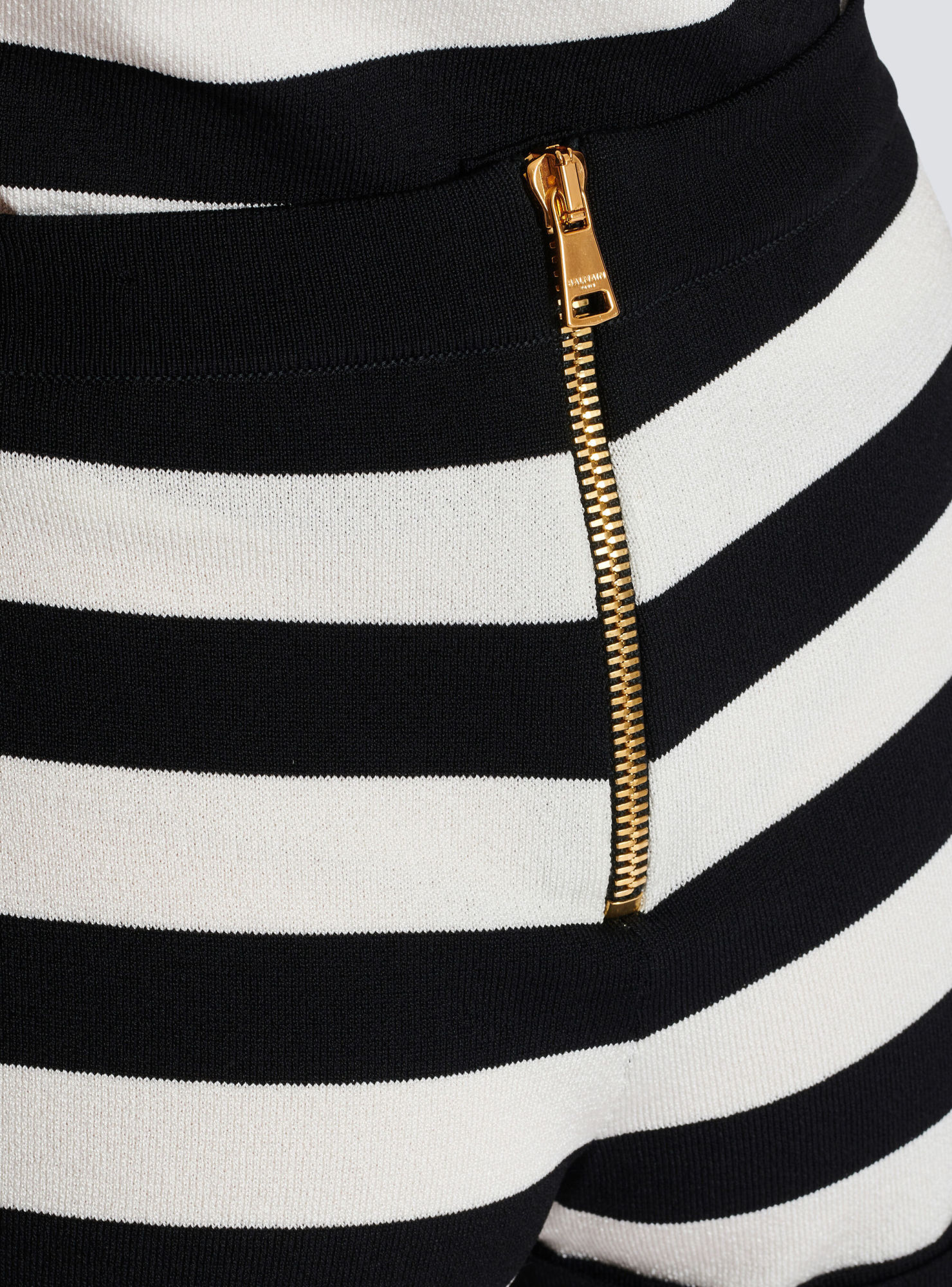 Shop Balmain Marinière Knit Shorts In Black