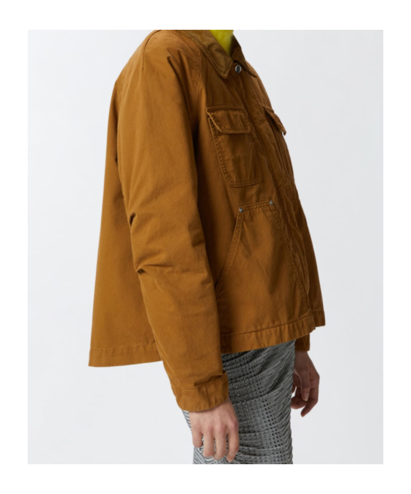 Pinko Pea Jacket With Corduroy Collar In Brown