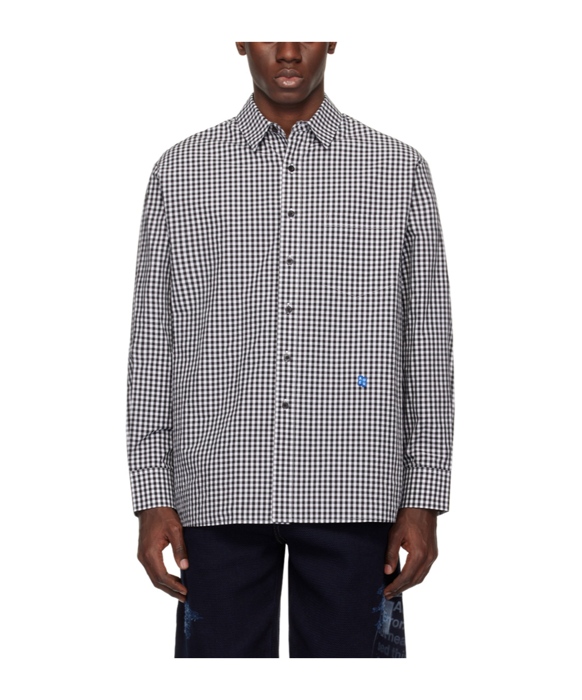Ader Error Significant Checked Shirt In Gray