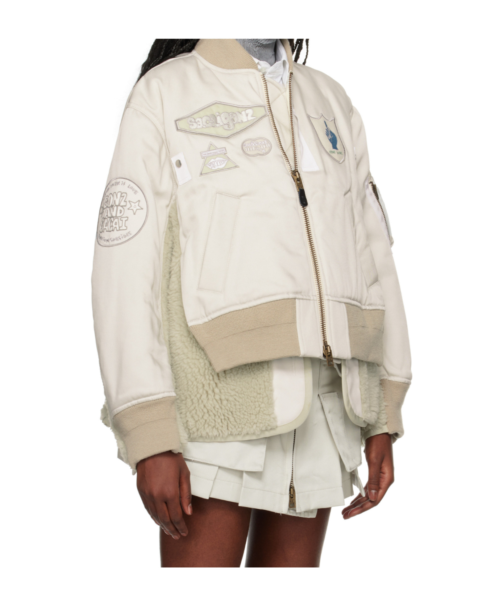 Sacai Long-sleeved Pilot Jacket In White