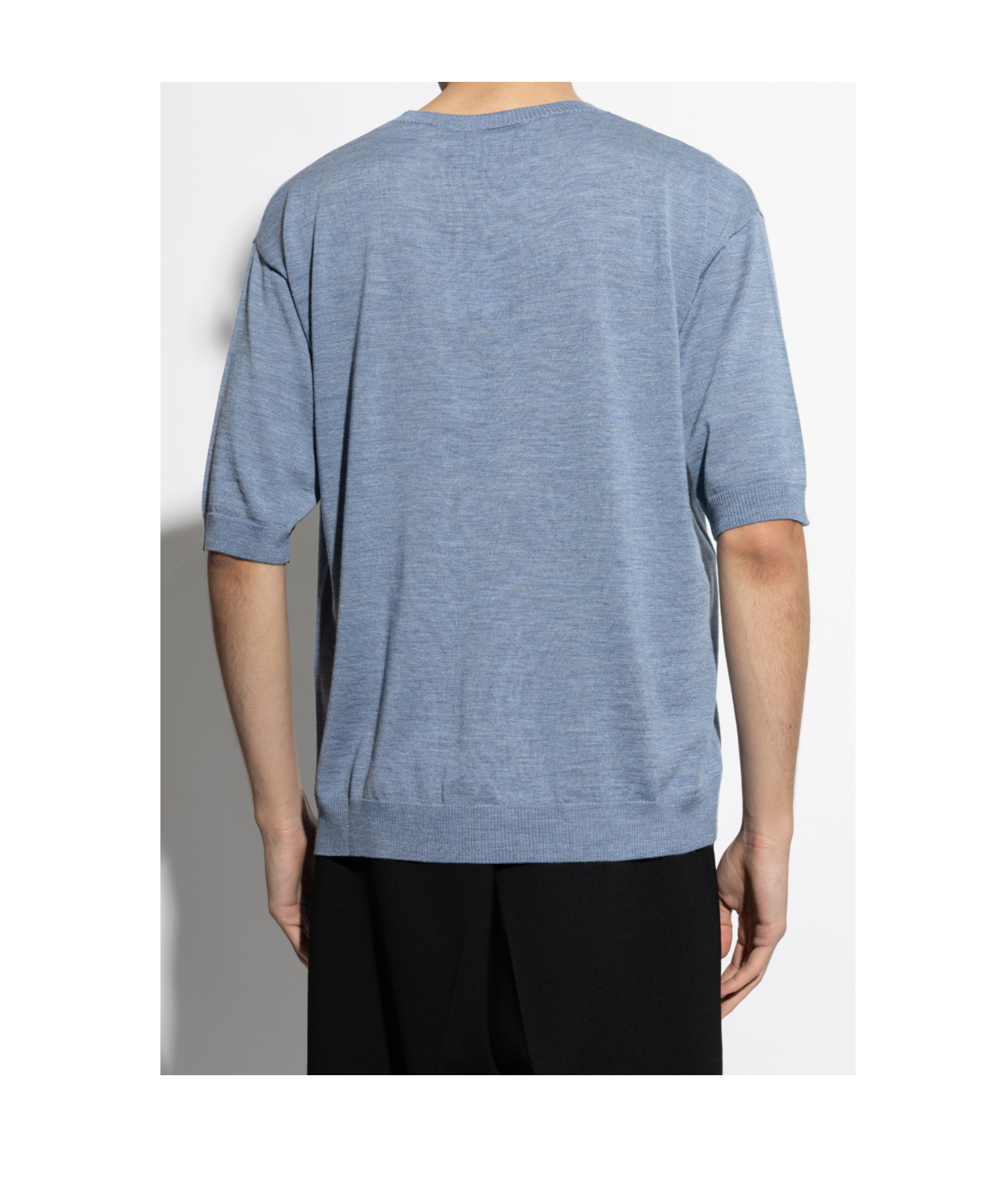 Moschino Wool And Silk Sweater Golden M In Blue