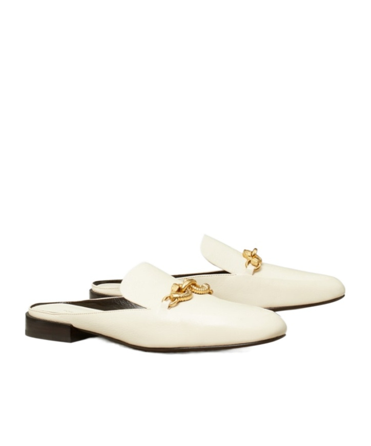 Tory Burch Jessa Leather Mules In Nude