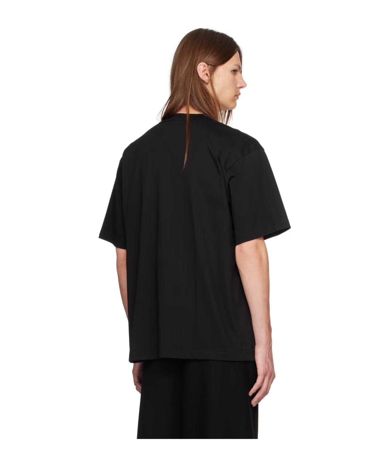 Sacai Black Cotton Jersey T-shirt In Black