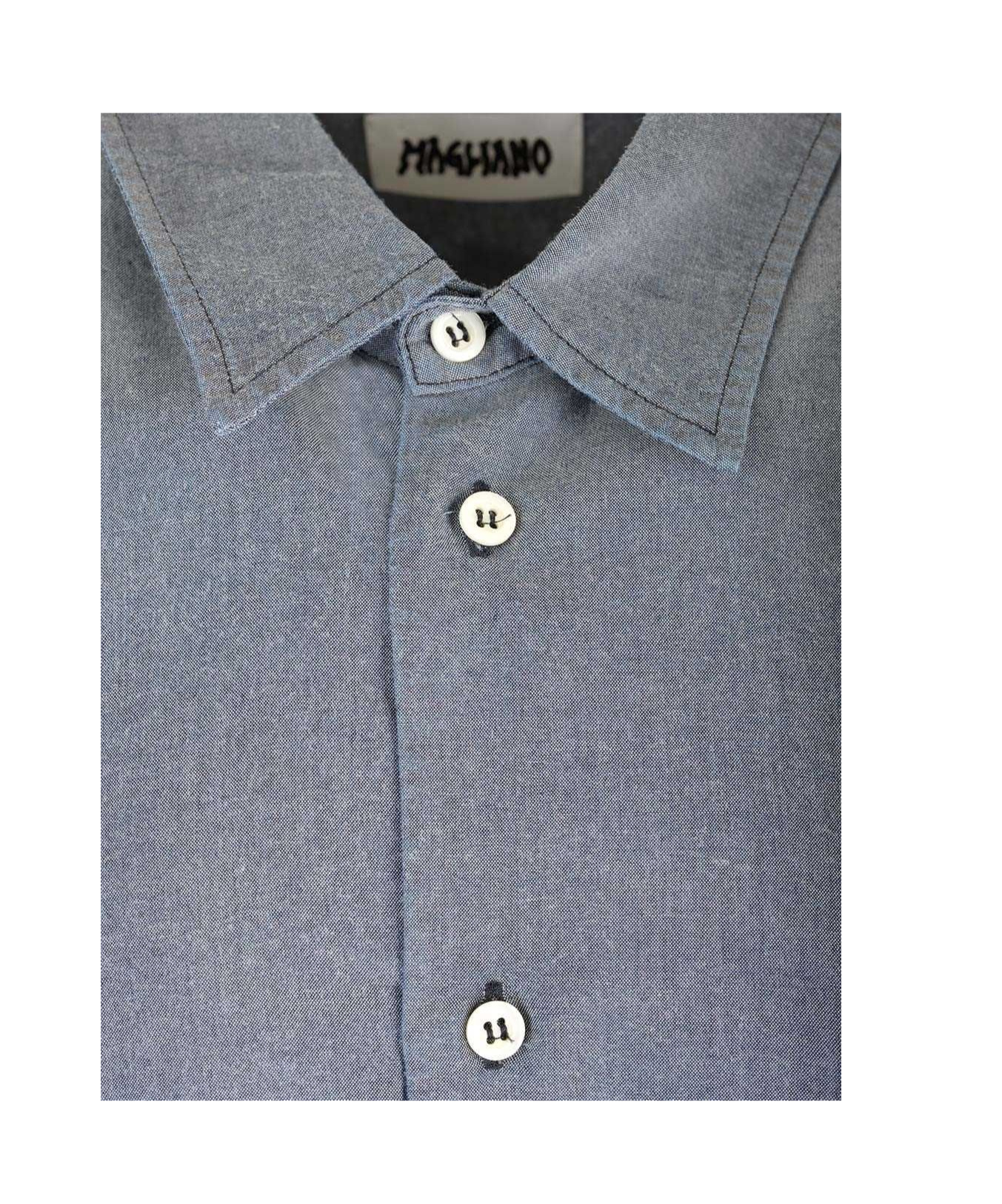 Magliano Man Shirt Slate Blue Size L Lyocell In Gray