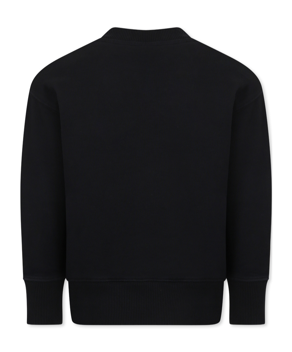 Palm Angels Felpa Classic Curved Logo In Black