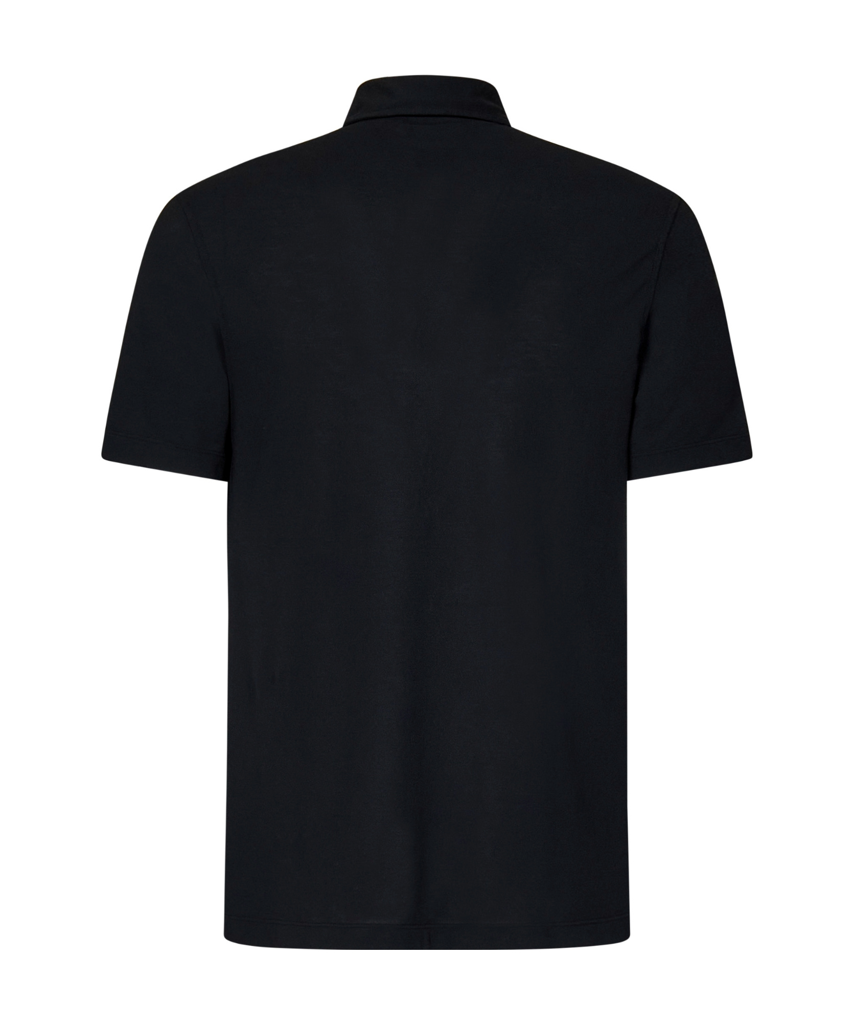 Drumohr Spread-collar Cotton Polo Shirt In Black