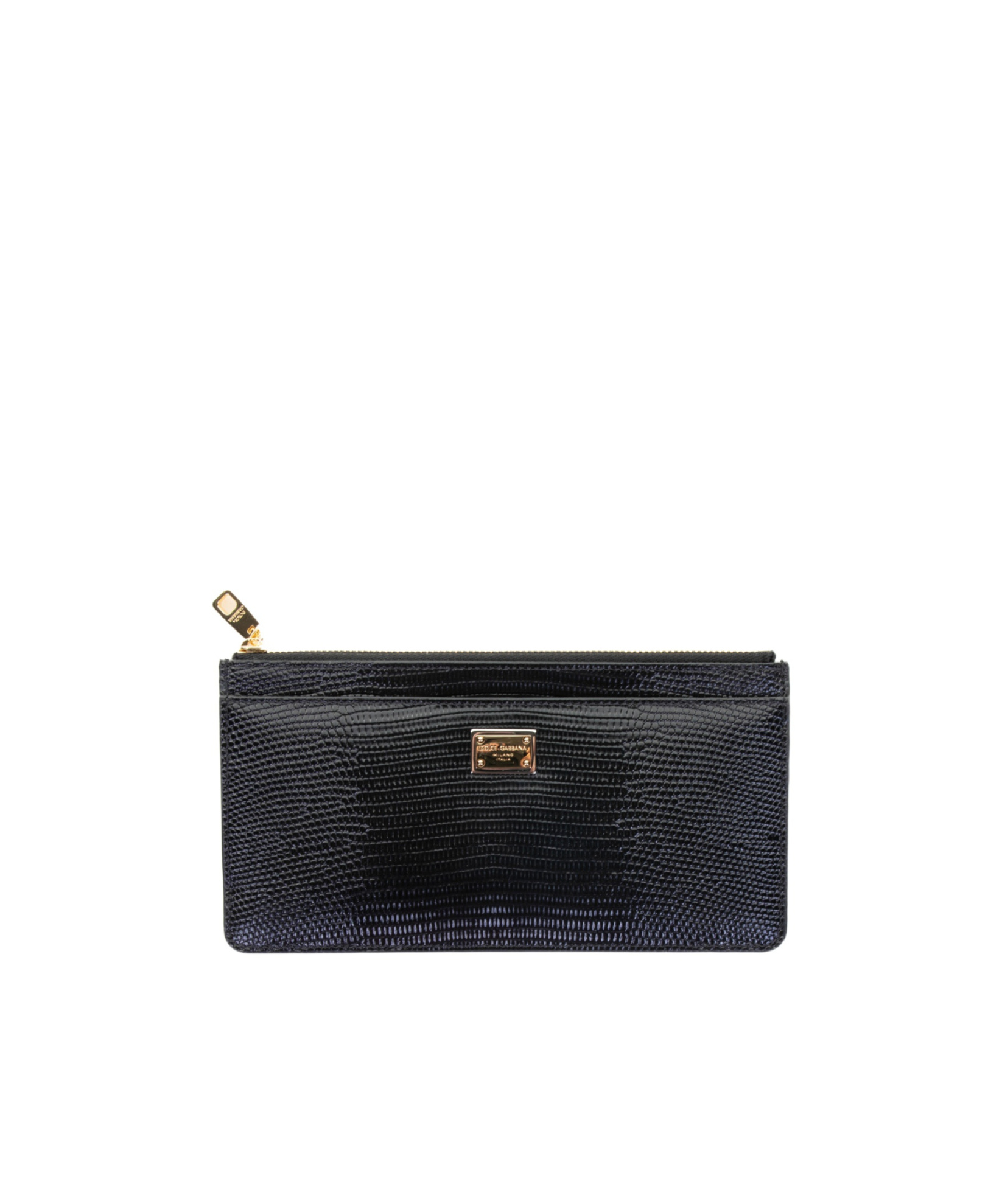 Dolce & Gabbana Black Iguana-printed Leather Card Holder In Black
