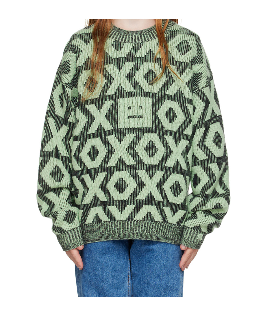 Acne Studios Long-sleeved Sweater In Green