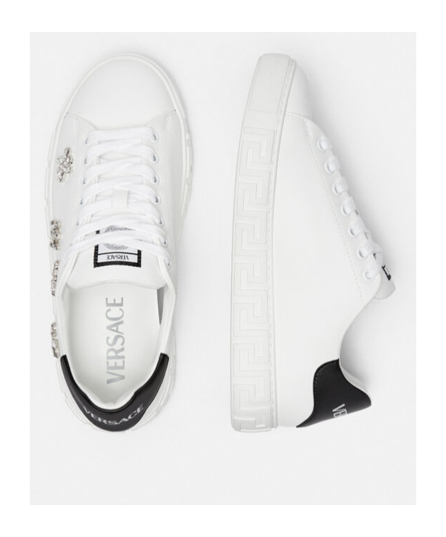 Versace Women's La Greca Sneakers In White