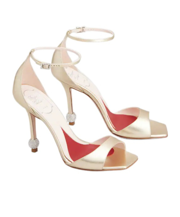 Roger Vivier Jewel-decorated High-heeled Sandals In Nude
