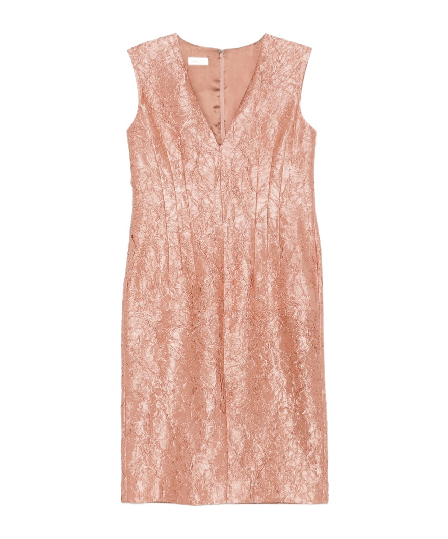 Dries Van Noten Crinkled Midi Dress In Nude