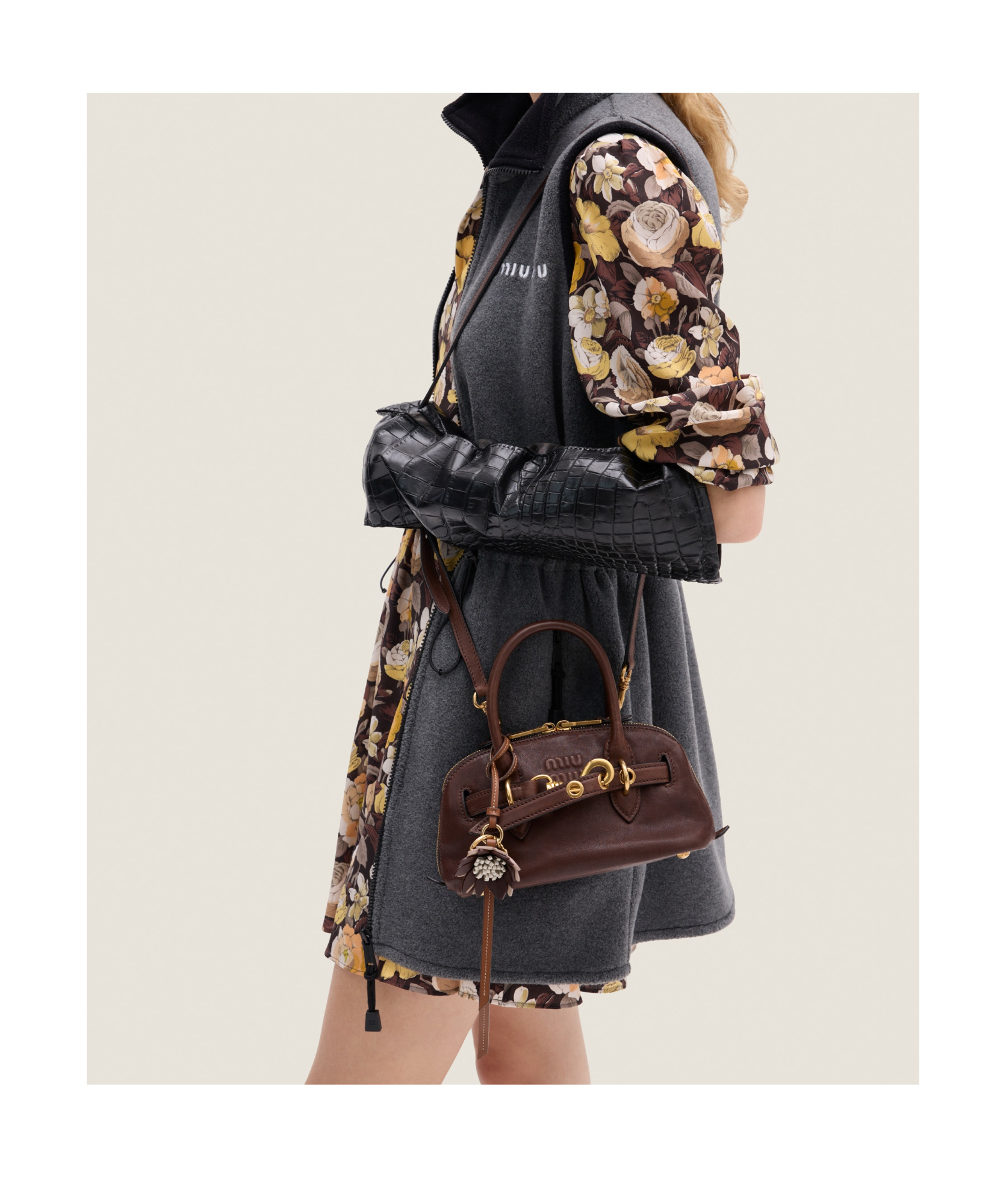 Miu Miu Aventure Mini Crossbody Bag In Brown
