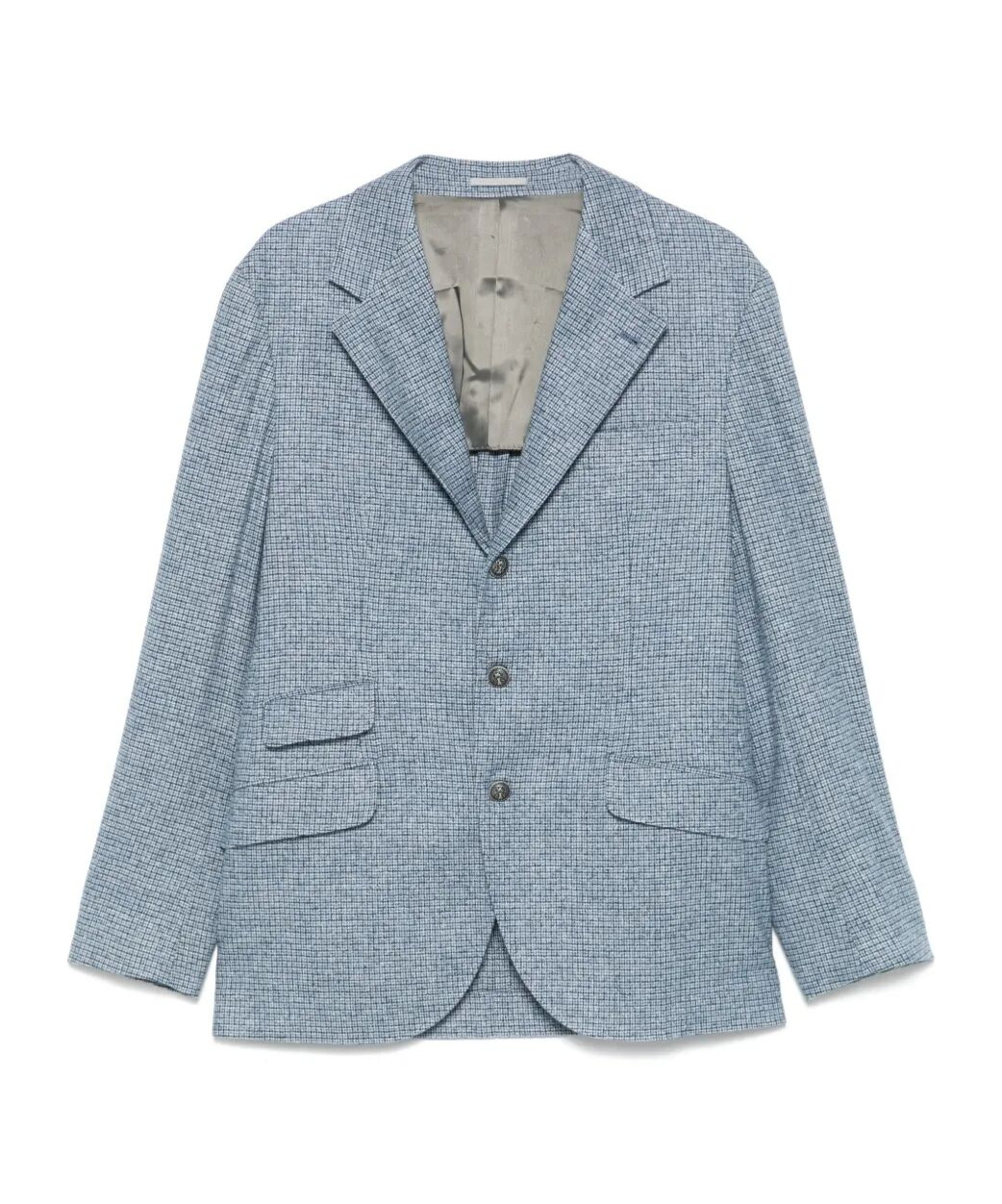 Brunello Cucinelli Checked Blazer In Blue