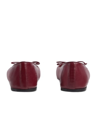 Gucci New Marmont Gg Nappa Leather Ballerina Flats In Burgundy