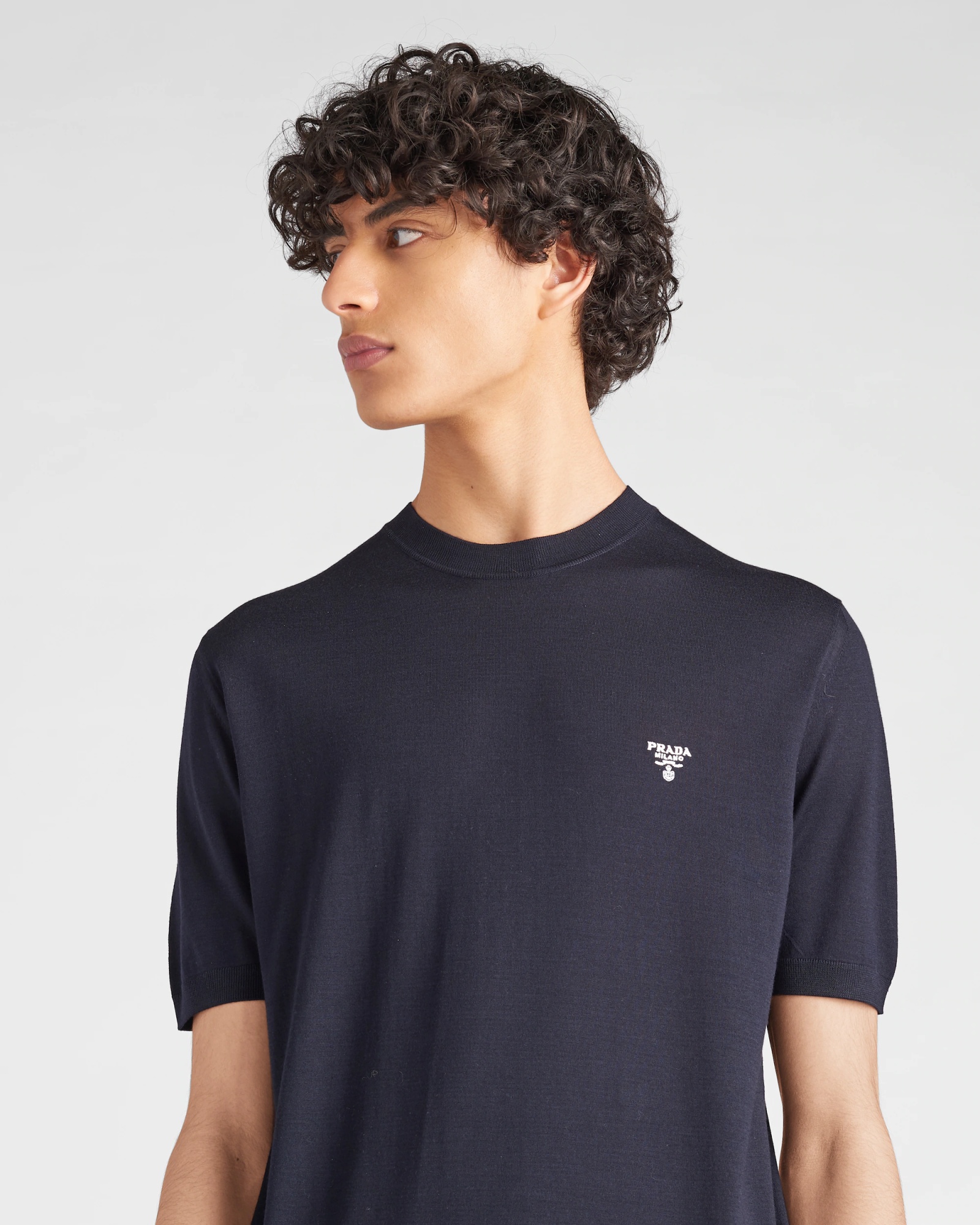 Prada Logo-print Short-sleeve T-shirt In Blue