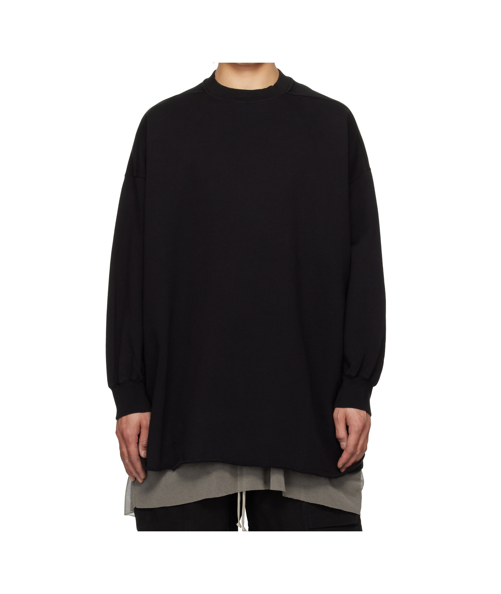 Rick Owens Drkshdw Black Hollywood Tommy Ls Sweatshirt In Black