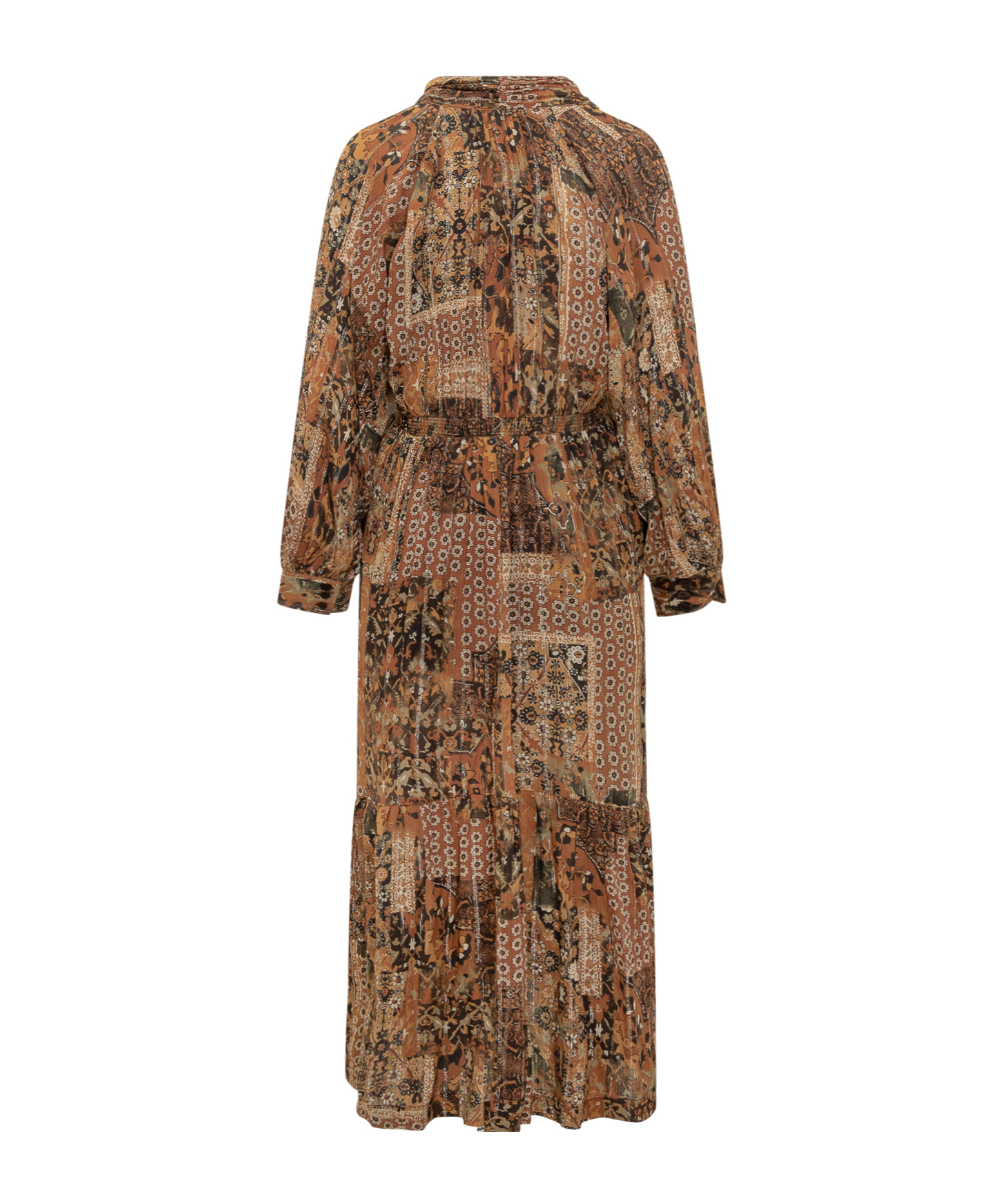 Bash Tie Collar Dress In Brown