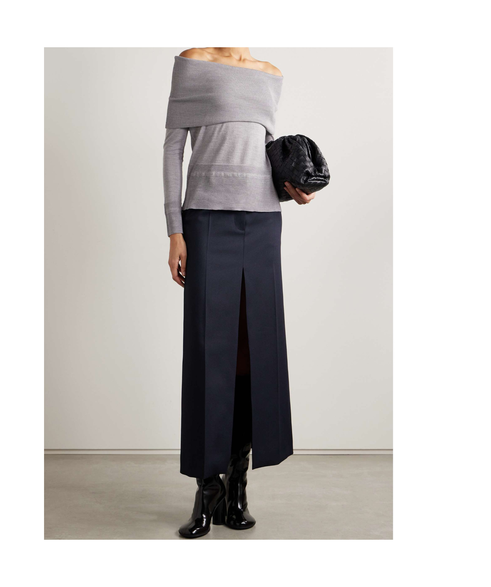 Max Mara Strapless Sweater In Gray