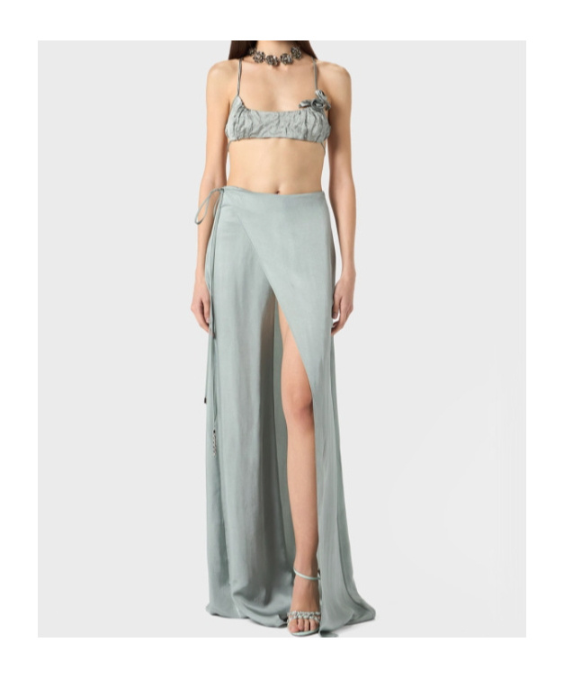 BLUMARINE PAREO-STYLE PANTS IN TWILL
