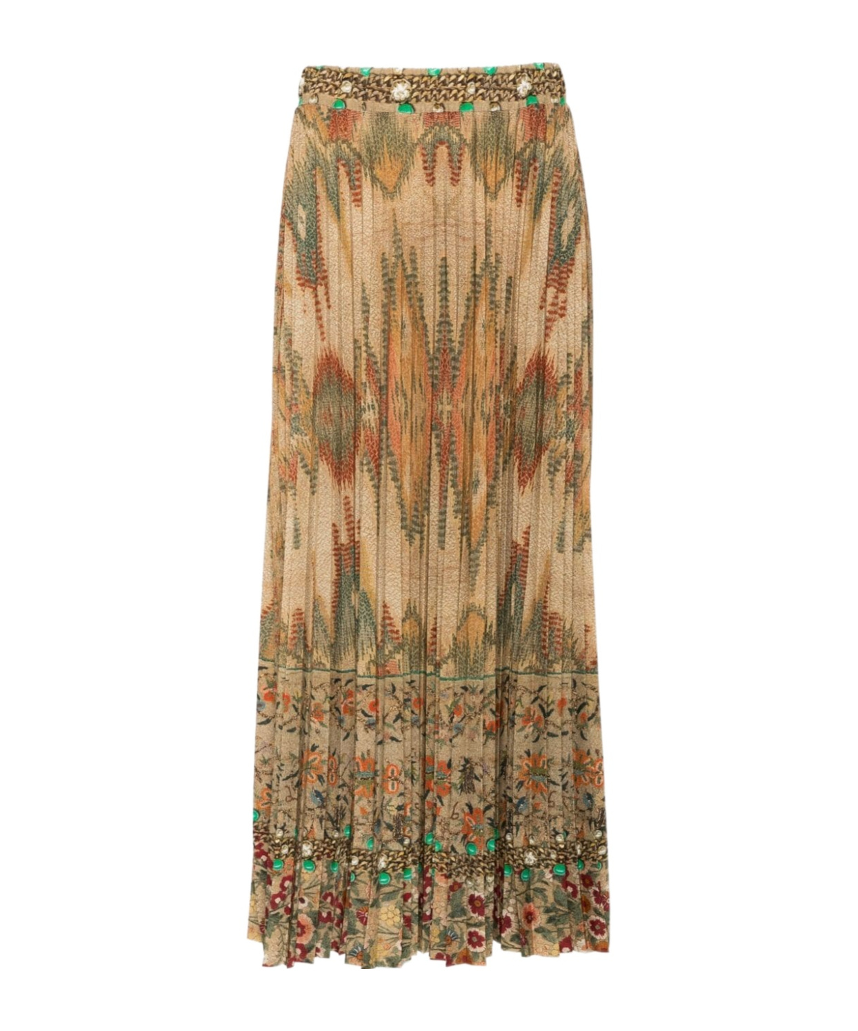 Pierre-louis Mascia Pierre Louis Mascia Printed Silk Skirt In Green
