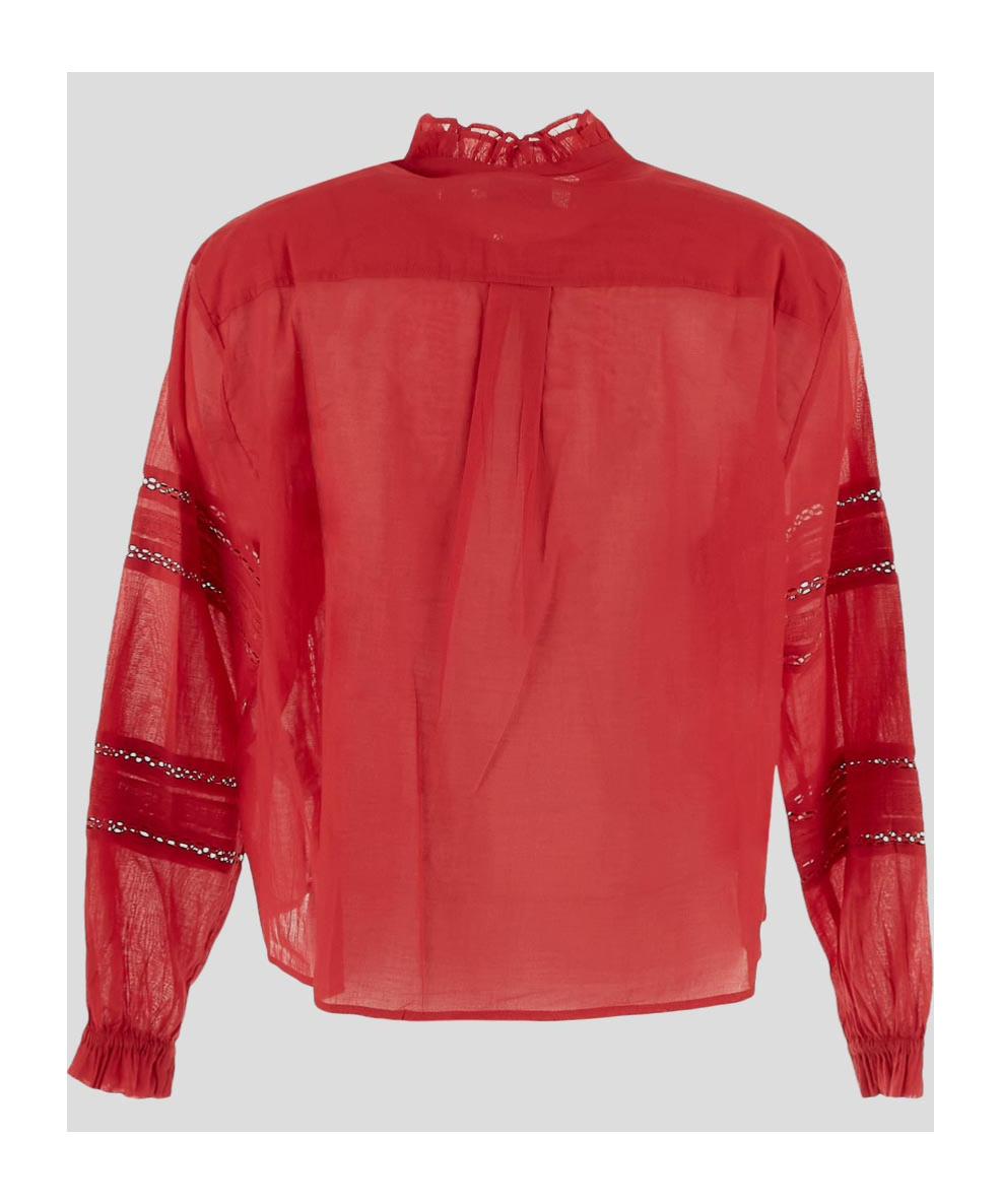Shop Isabel Marant Étoile Long Sleeve Shirt In Red