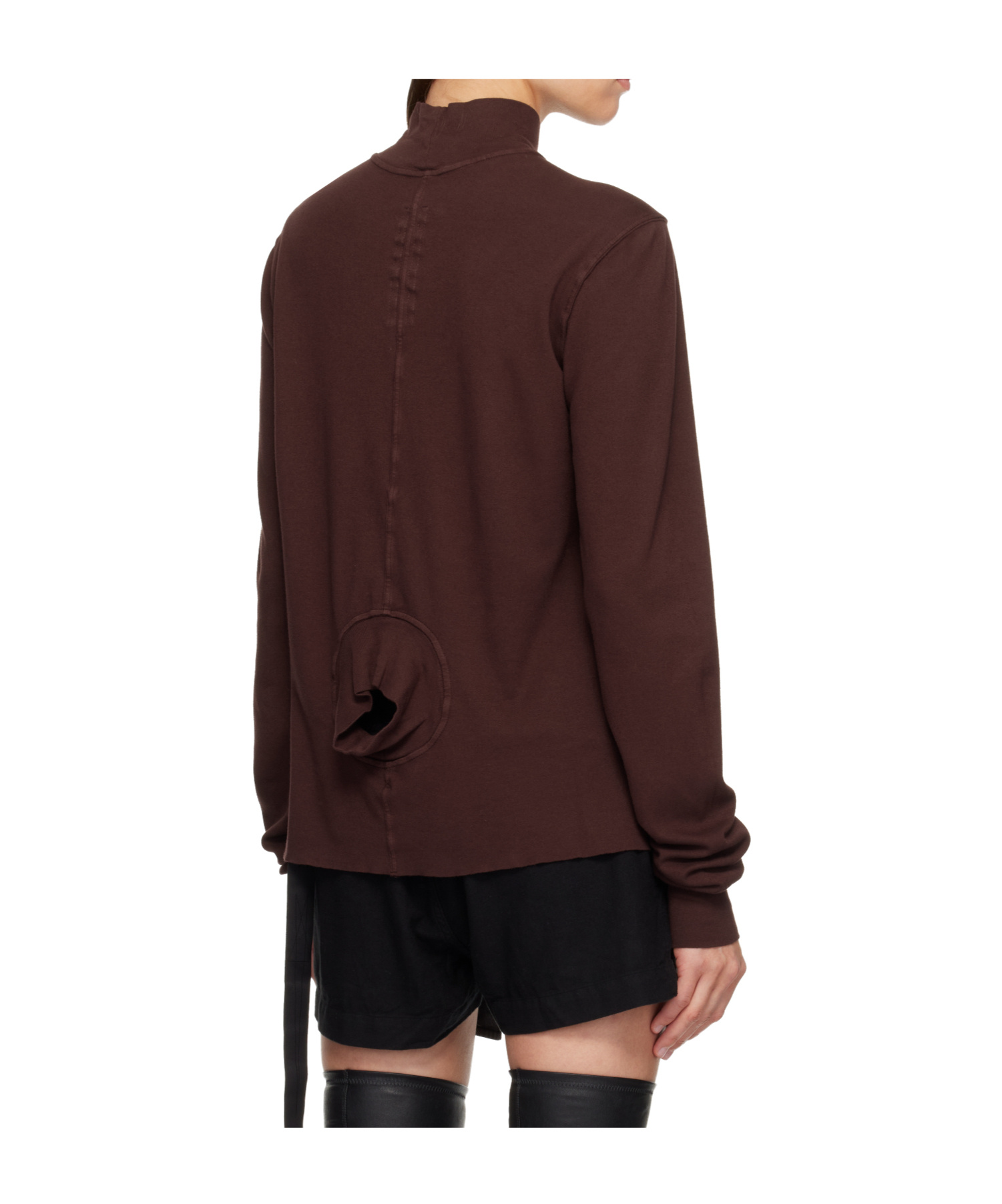 Rick Owens Drkshdw Concordians Headon Double-layer Turtleneck In Brown