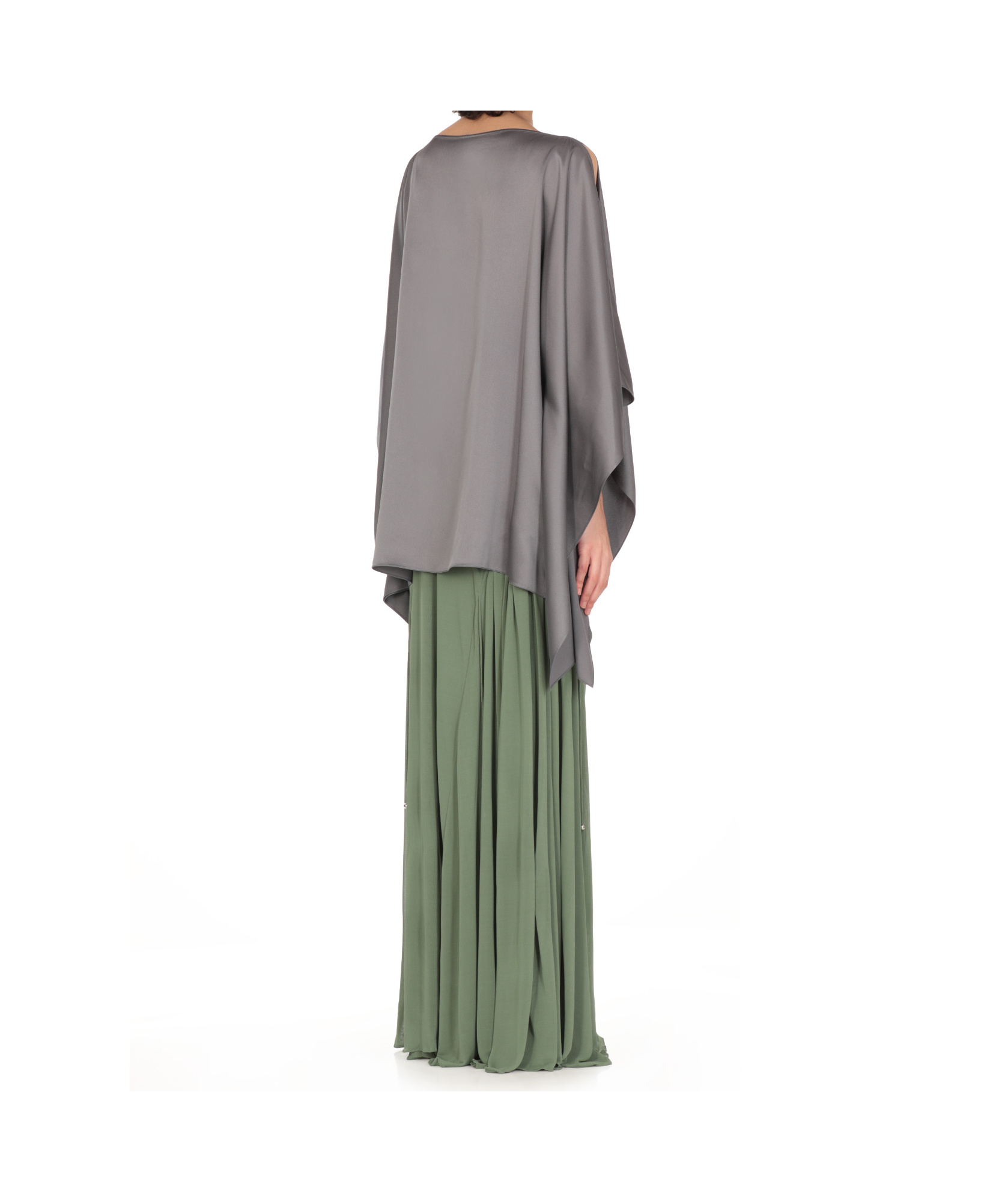 Lanvin Grey Dramatic Batwing Sleeve Blouse In Gray