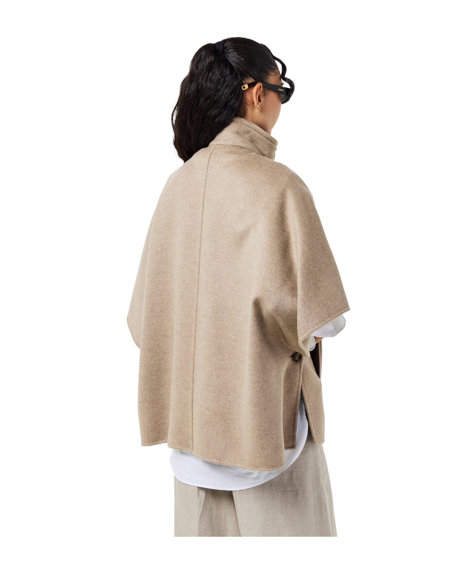 Max Mara Draped Cape In Nude