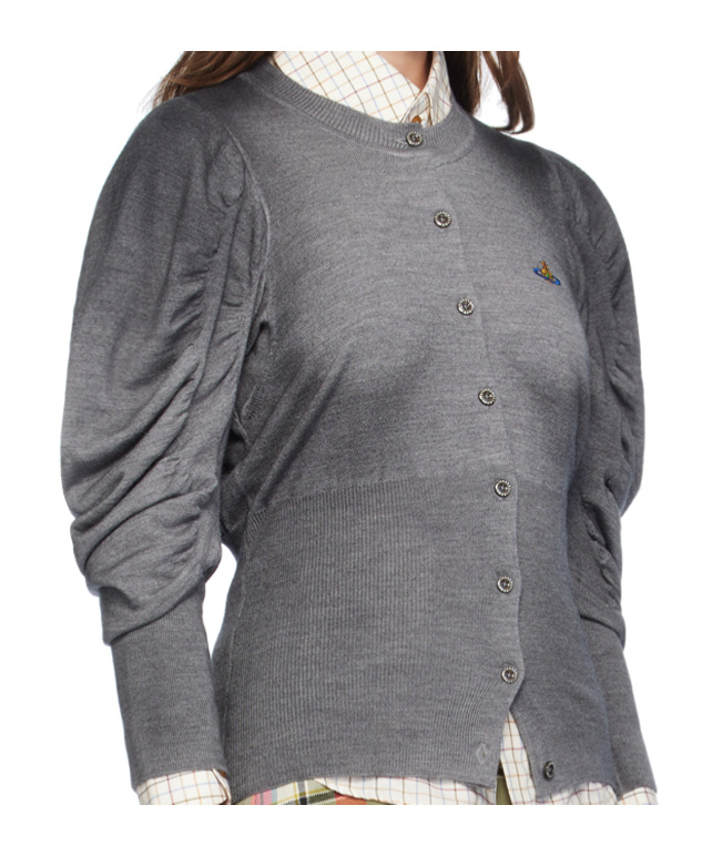 Vivienne Westwood Wrinkled Knitted Cardigan In Gray