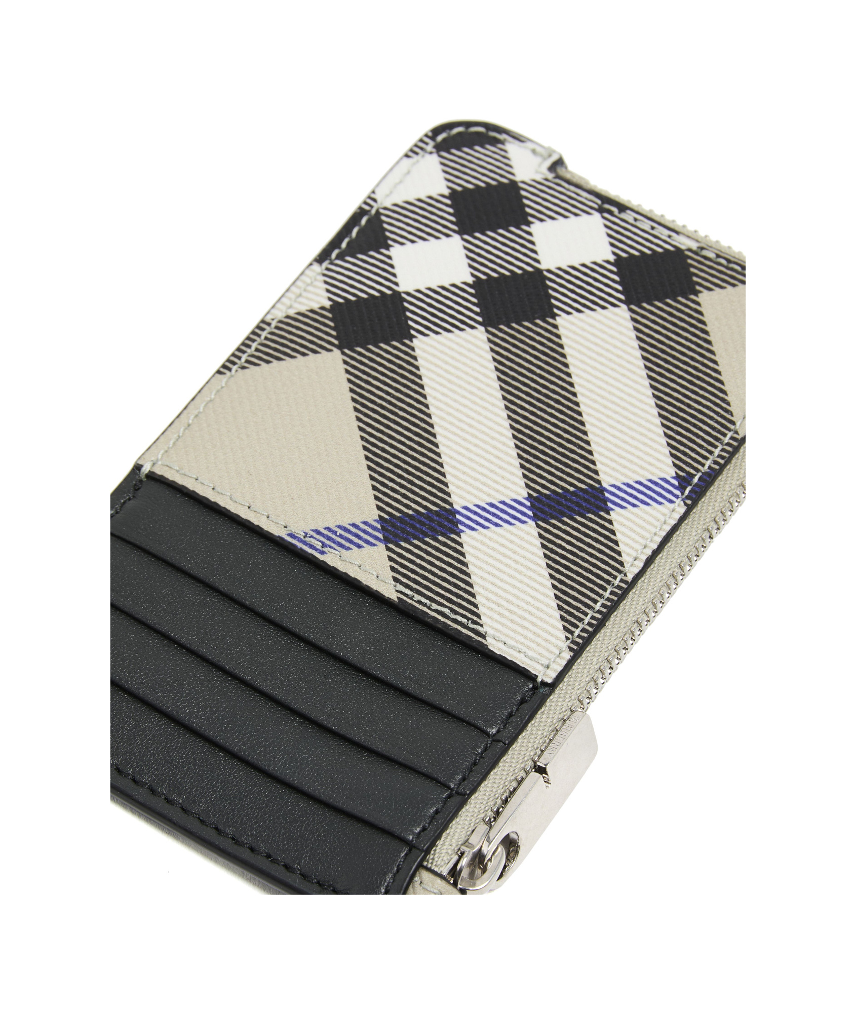 Burberry Check Double-compartment Wallet In Green
