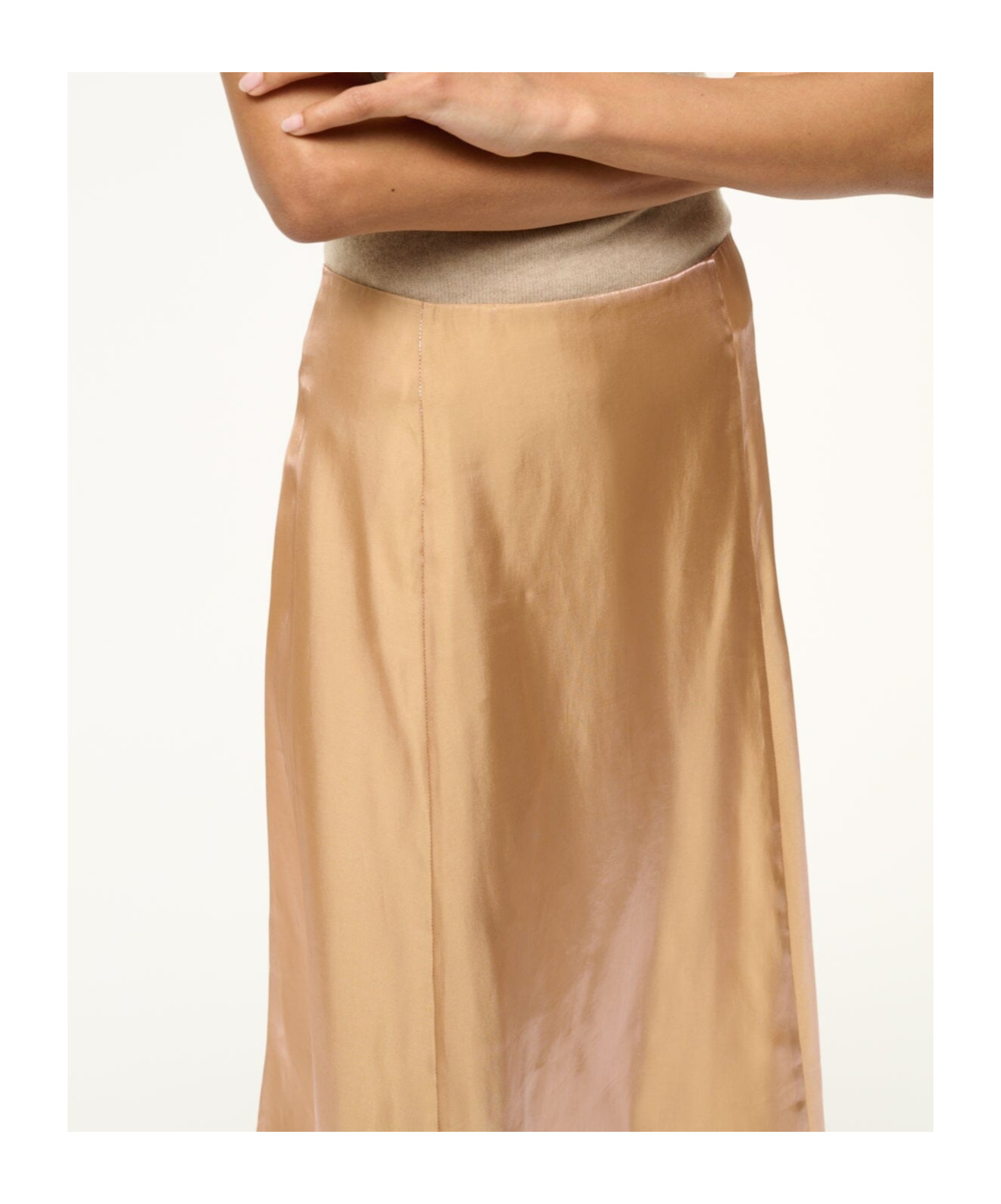 Staud A-line Maxi Skirt In Gold