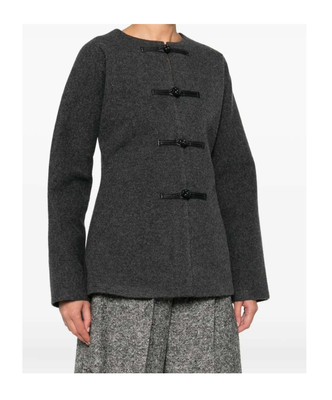 Rohe Mandarin Crew-neck Cardigan In Gray
