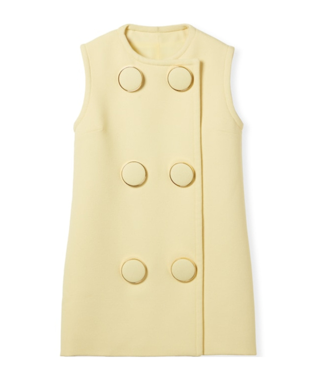 Gucci Long Buttoned Sleeveless Vest In Neutral