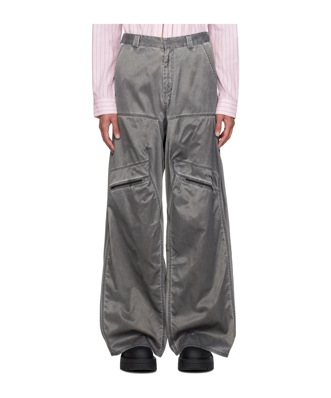 Y/project Y Project Dark Grey Nylon Blend Cargo Pant