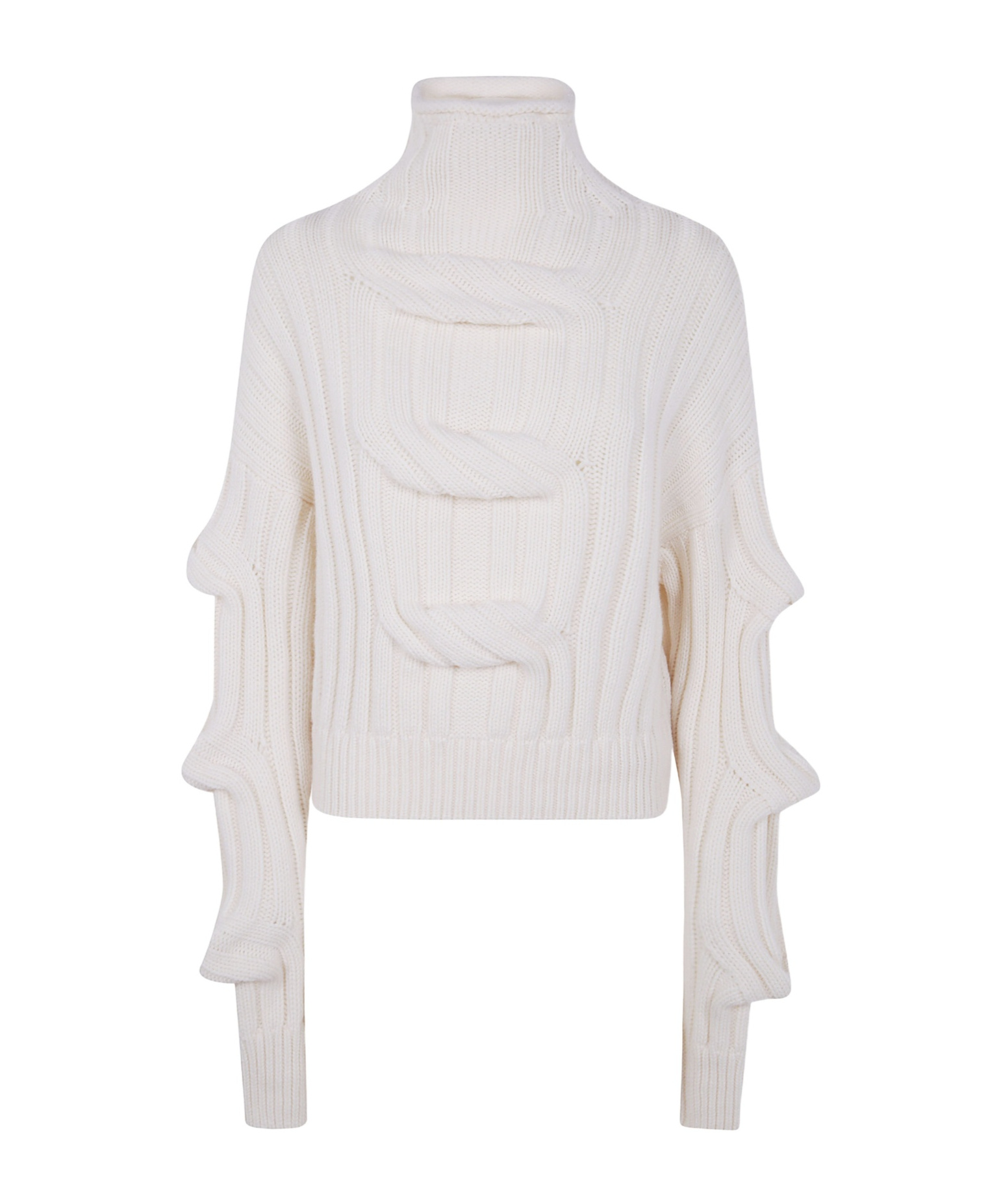 Mrz 3d Braid High Neck Sweater Clothing In White