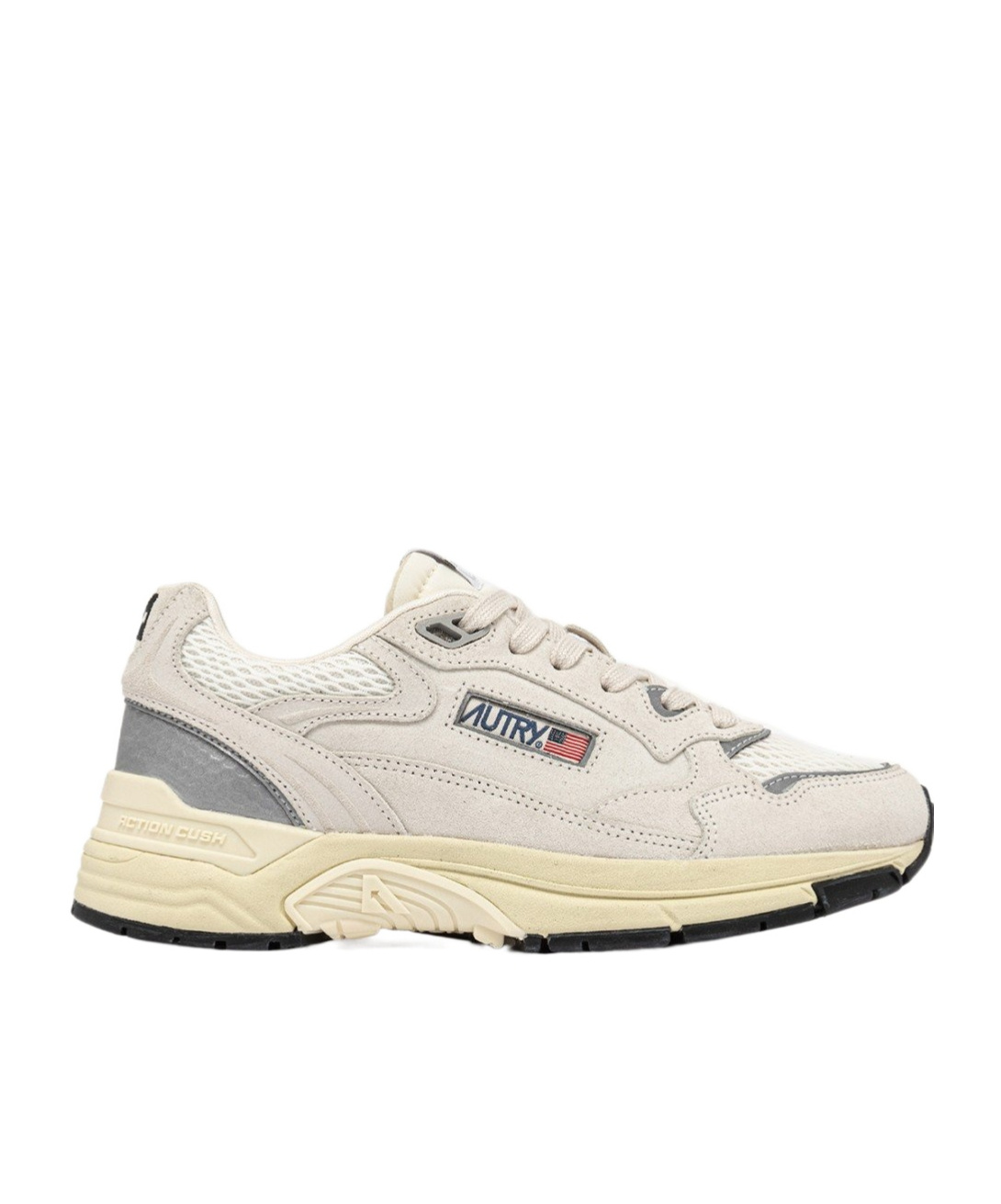 Autry 'hyperway' White Low Top Sneakers With Logo Patch On Side And Tongue