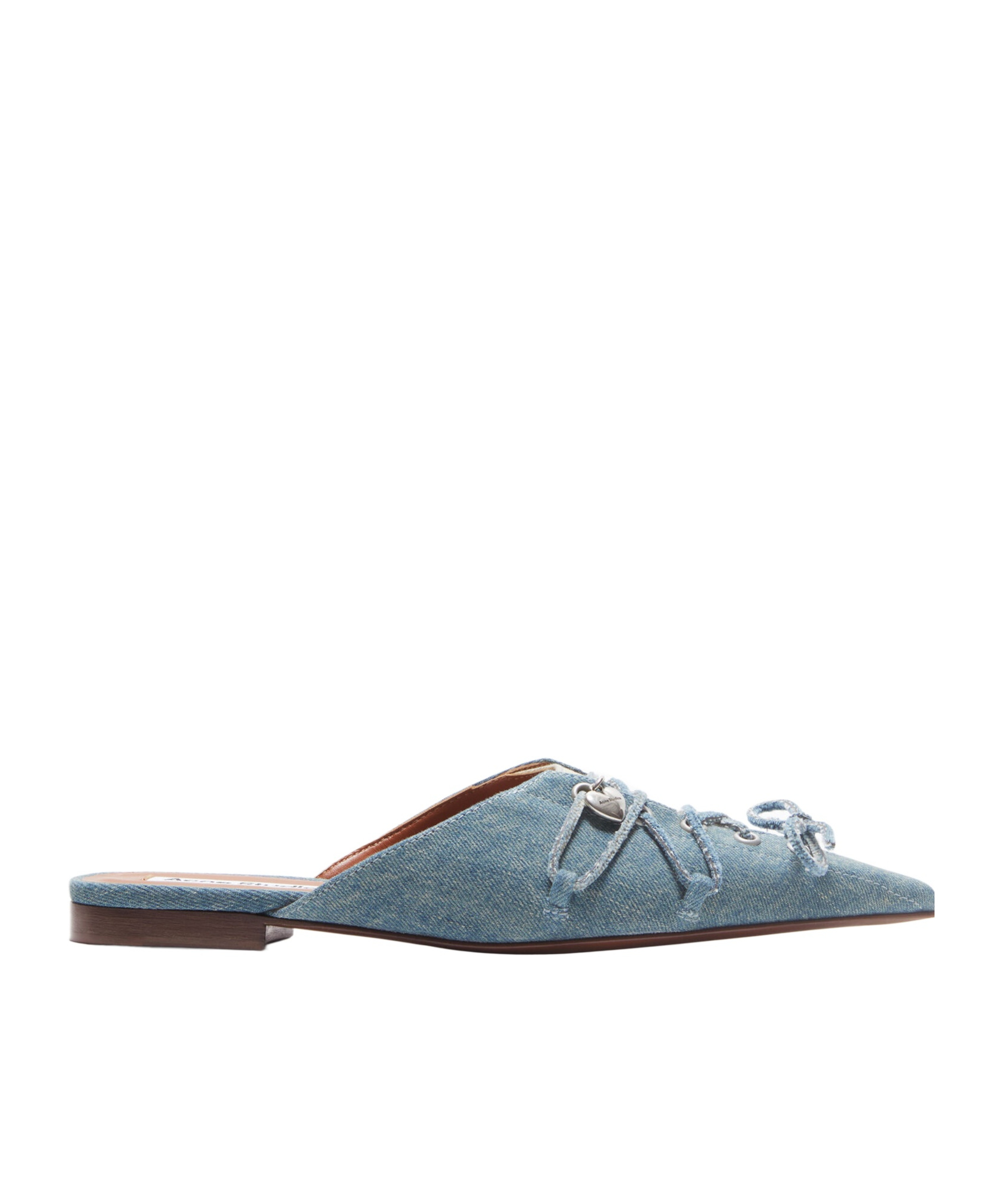 Acne Studios Blue Lace-up Mules In Multicolor