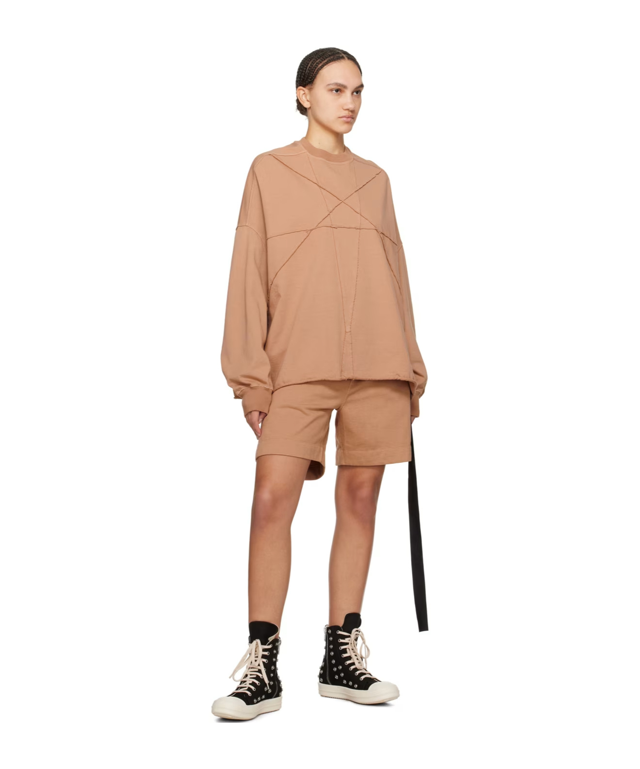 Shop Rick Owens Drkshdw Round Neck Long-sleeved Sweater In Pink