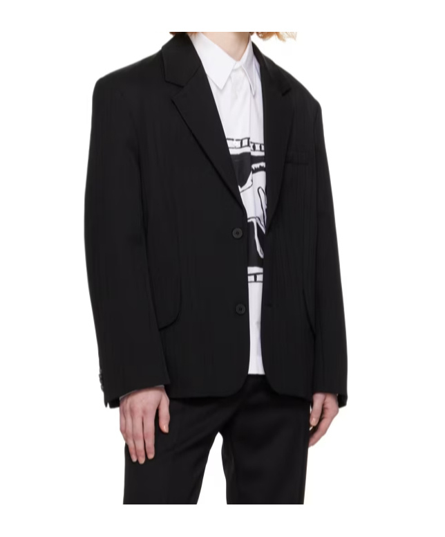 Jacquemus La Veste Titolo Button-down Suit Coat In Black