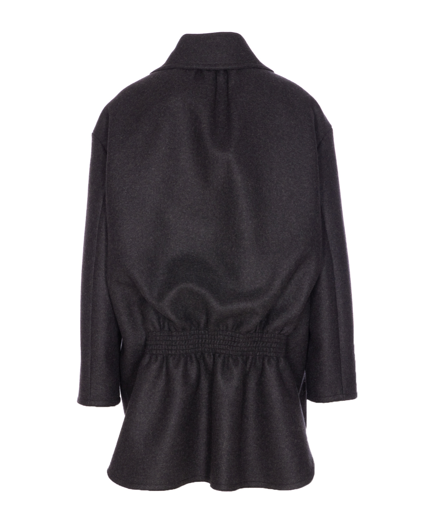 Fendi Long-sleeved Coat In Black