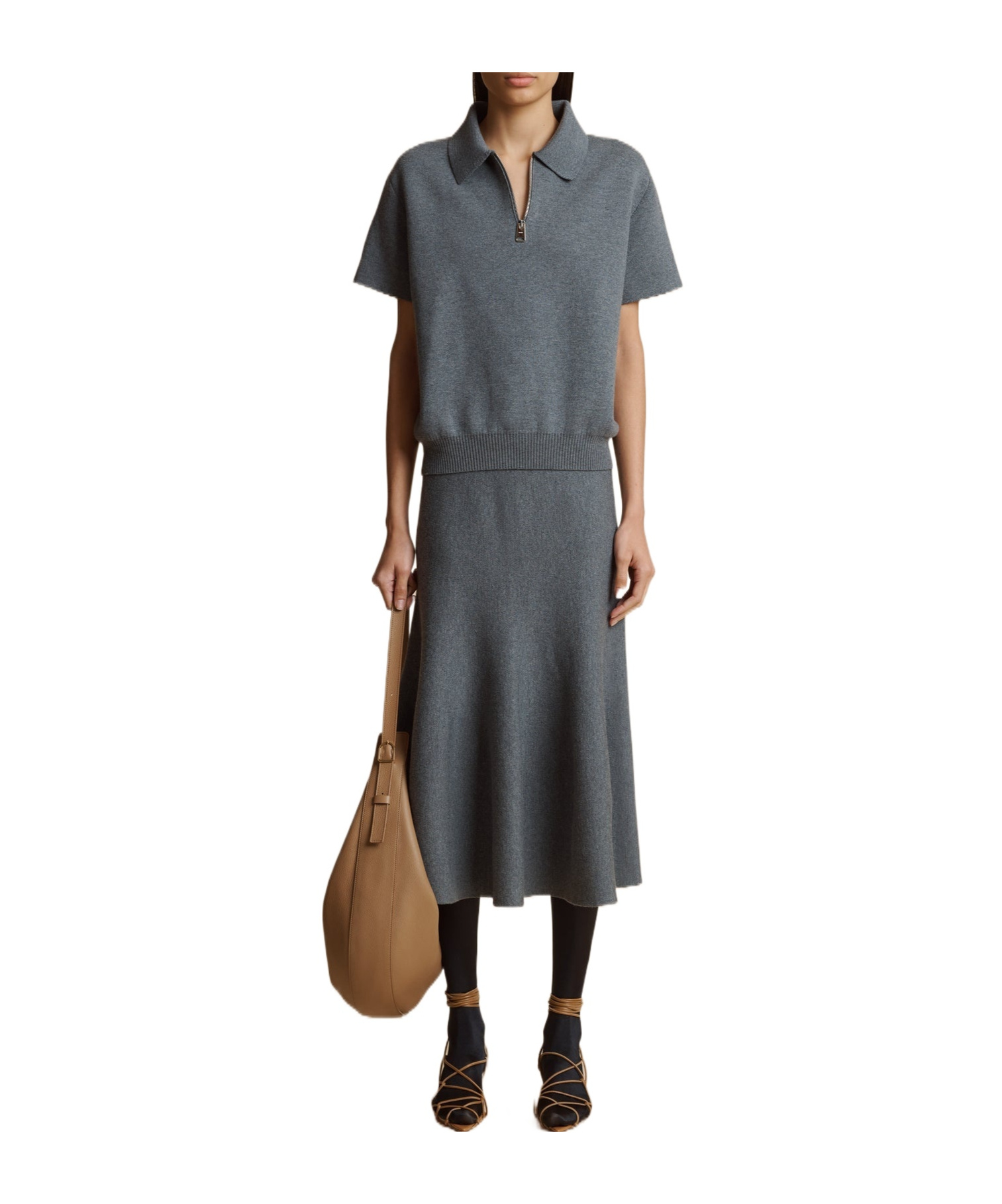 Shop Khaite Odil Midi Skirt In Black