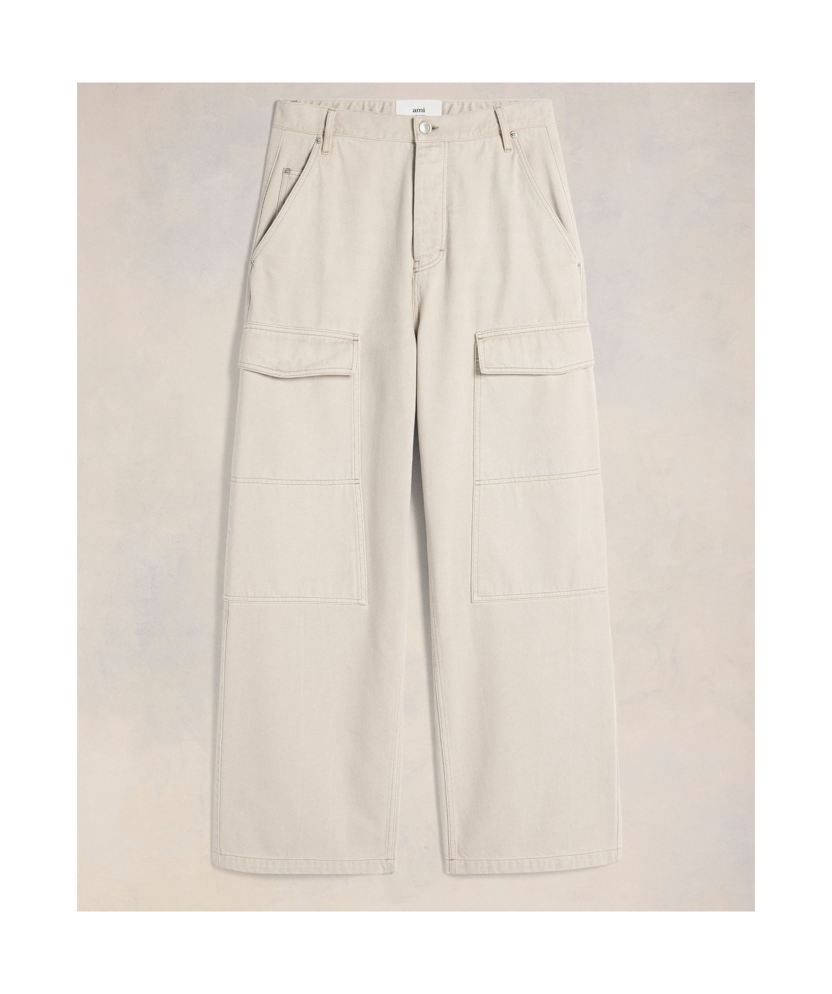 Ami Alexandre Mattiussi Ami Paris Relaxed Fit Cargo Jeans In White